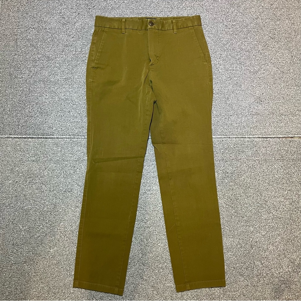 Everlane Uniform Pants Mens Size 31X28 Green The Slim Stretch Career Dress Pants